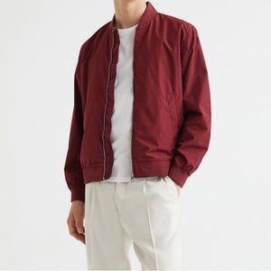 H&M Mens Maroon Light Weight Bomber Jacket